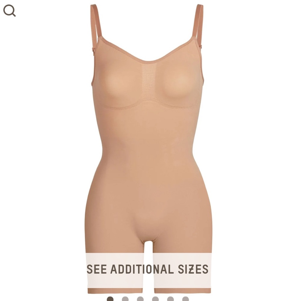 S/M Ochre Sculpting Bodysuit Mid Thigh W. Open Gusset NWOT